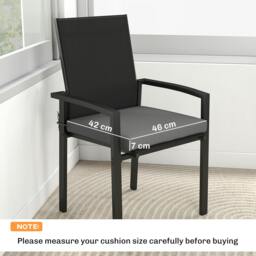 Rackhams Seat Cushions with Machine Washable Cover - Light Grey - Outdoor Seat Cushions - 46 x 42 x 7 cm - thumbnail 4