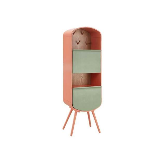Rackhams Kya Bookcase, Wood Shelving Unit - Tall - Pink-Green - image 1