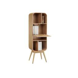 Rackhams Kya Bookcase, Wood Shelving Unit - Tall - Pink-Green - thumbnail 6