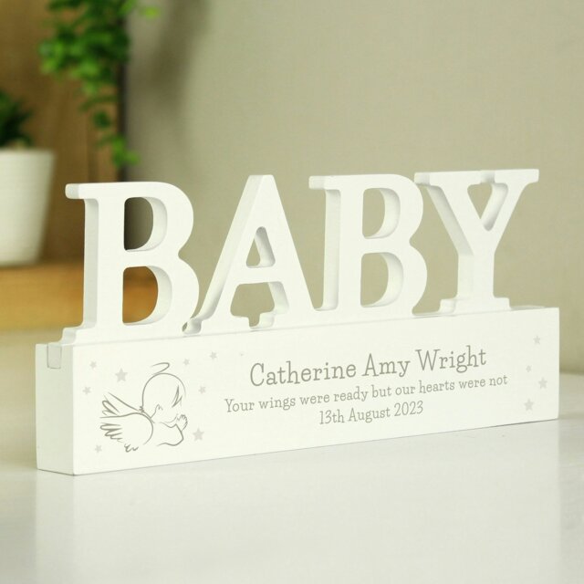 Rackhams Personalised Memorial Wooden Baby Ornament - image 1