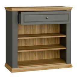 Rackhams Pontypool 2 Door 1 Drawer Small Sideboard in Wolfram Grey and Mauvella Oak - W 98.9 X  H 95.3 X  D 43.5cm - Wolfram Grey & Mauvella Oak - 1 - thumbnail 6