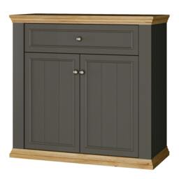 Rackhams Pontypool 2 Door 1 Drawer Small Sideboard in Wolfram Grey and Mauvella Oak - W 98.9 X  H 95.3 X  D 43.5cm - Wolfram Grey & Mauvella Oak - 1 - thumbnail 4