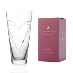 Rackhams Hearts Hand Cut Conical Vase Adorned with Crystals by Swarovski® - 25cm (9.84in) - Made From Premium Lead Free Crystal Glass - thumbnail 2
