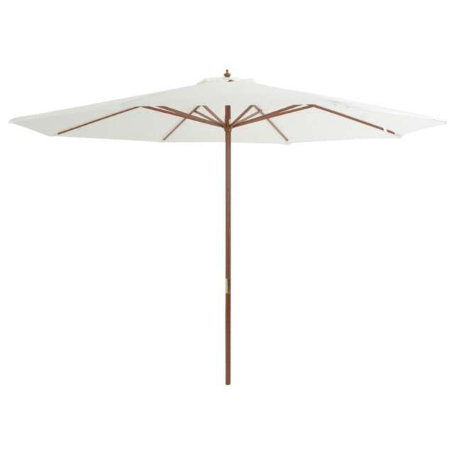 Rackhams Outdoor Parasol with Wooden Pole 350 cm Sand White - image 1