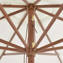 Rackhams Outdoor Parasol with Wooden Pole 350 cm Sand White - thumbnail 3