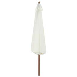 Rackhams Outdoor Parasol with Wooden Pole 350 cm Sand White - thumbnail 2