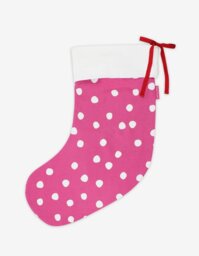 Rackhams Organic Pink Snow Dot Christmas Stocking