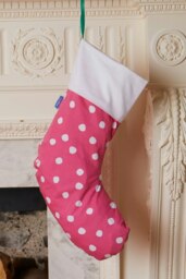 Rackhams Organic Pink Snow Dot Christmas Stocking - thumbnail 2