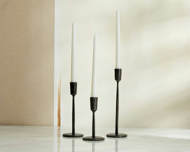 Rackhams Margo Rustic Black Candle Holder Set - image 1