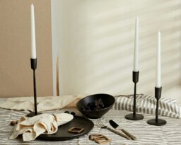 Rackhams Margo Rustic Black Candle Holder Set - thumbnail 2