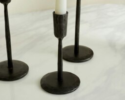 Rackhams Margo Rustic Black Candle Holder Set - thumbnail 4