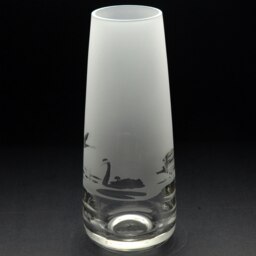 Rackhams Swan Glass Bud Vase - Hand Etched/Engraved Gift - thumbnail 3
