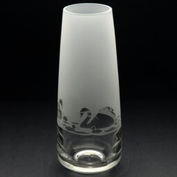 Rackhams Swan Glass Bud Vase - Hand Etched/Engraved Gift - thumbnail 1