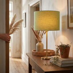 Rackhams Designer Frosted Lime Green Textured Linen Fabric Circular Lamp Shade - thumbnail 6