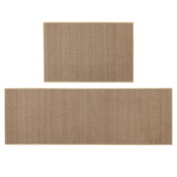 Rackhams Antarra Machine Washable Entrance Doormat and Runner Set - Beige