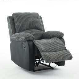Rackhams Manual Reclining Sofa Set, Corduroy Fabric Recliner Sectional Sofa Suite-Adjustable Backrest and Footrest, Jumbo Cord Fabric Recliner -  1+3 Sofa Set - thumbnail 2