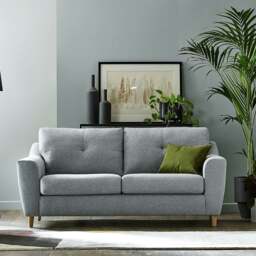 Rackhams Baxter Tufted Fabric Sofa Suite - Silver - thumbnail 2