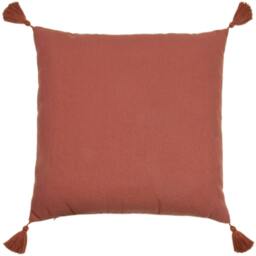 Rackhams Uno Face Cushion Cover - Brick Red - One Size - Brick Red - 100% Polyester - thumbnail 2