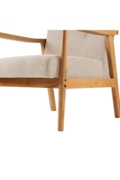 Rackhams Beige Modern Wood Frame Upholstered Armchair - Beige - thumbnail 6