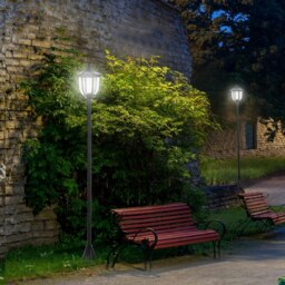 Rackhams Solar Torch Lights Outdoor Garden with 6 LED Auto On/Off 6-8 Hours