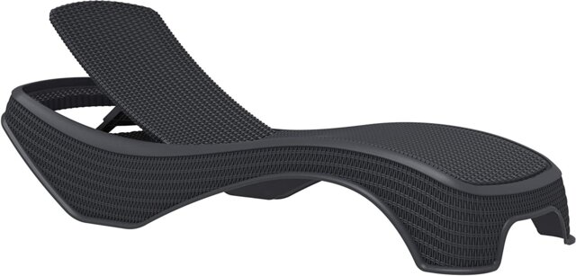 Rackhams MALDIVES Black Outdoor High-End PU Rattan Adjustable Sun Lounger-Fully Assembled - image 1