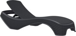 Rackhams MALDIVES Black Outdoor High-End PU Rattan Adjustable Sun Lounger-Fully Assembled - thumbnail 1