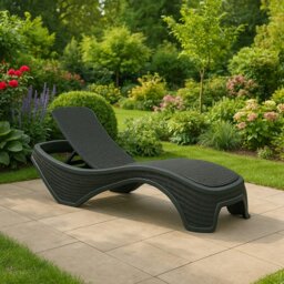 Rackhams MALDIVES Black Outdoor High-End PU Rattan Adjustable Sun Lounger-Fully Assembled - thumbnail 2