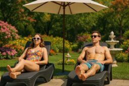 Rackhams MALDIVES Black Outdoor High-End PU Rattan Adjustable Sun Lounger-Fully Assembled - thumbnail 5