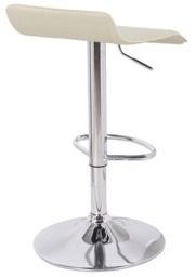 Rackhams Baceno Single Kitchen Bar Stool, Chrome Footrest, Height Adjustable Swivel Gas Lift, Breakfast Bar & Home Barstool, Cream - thumbnail 4
