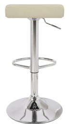 Rackhams Baceno Single Kitchen Bar Stool, Chrome Footrest, Height Adjustable Swivel Gas Lift, Breakfast Bar & Home Barstool, Cream - thumbnail 5