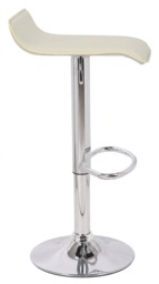 Rackhams Baceno Single Kitchen Bar Stool, Chrome Footrest, Height Adjustable Swivel Gas Lift, Breakfast Bar & Home Barstool, Cream - thumbnail 1