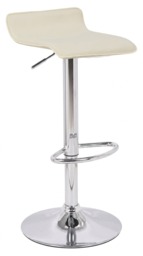 Rackhams Baceno Single Kitchen Bar Stool, Chrome Footrest, Height Adjustable Swivel Gas Lift, Breakfast Bar & Home Barstool, Cream - thumbnail 2