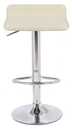 Rackhams Baceno Single Kitchen Bar Stool, Chrome Footrest, Height Adjustable Swivel Gas Lift, Breakfast Bar & Home Barstool, Cream - thumbnail 3