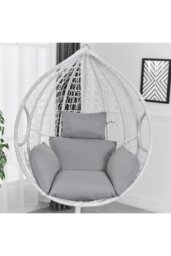 Rackhams Egg Hanging Chair Cushion Replacement Cotton Filled - Grey - thumbnail 1