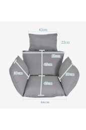 Rackhams Egg Hanging Chair Cushion Replacement Cotton Filled - Grey - thumbnail 3