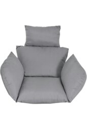 Rackhams Egg Hanging Chair Cushion Replacement Cotton Filled - Grey - thumbnail 2