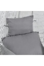 Rackhams Egg Hanging Chair Cushion Replacement Cotton Filled - Grey - thumbnail 4