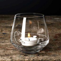 Rackhams Petit Heart Tea Light Holder Adorned with Crystals by Swarovski® - Made From Premium Lead Free Crystal Glass