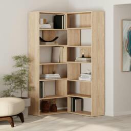 Rackhams Molly Corner Bookcase 5 Tier Wall Mounted 178.6x93.6x29.6cm - Anthracite Grey - thumbnail 2