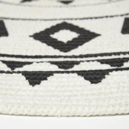 Rackhams Lia White & Black Mandala Handoven Cotton Rug - 90 cm Round - thumbnail 4