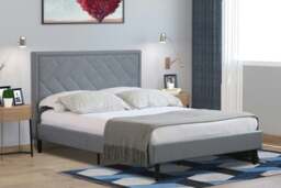 Rackhams Tiverton Ottoman Bed Frame: Fabric Design for a Touch of Luxury - Light Grey - 4ft6 - thumbnail 1
