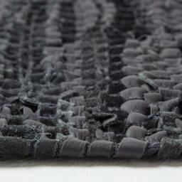 Rackhams Denver Leather Woven Rug - Black - 150 x 240 cm - thumbnail 4