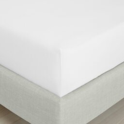 Rackhams 200 Thread Count Cotton Percale Extra Deep Fitted Sheet - White - King - thumbnail 1