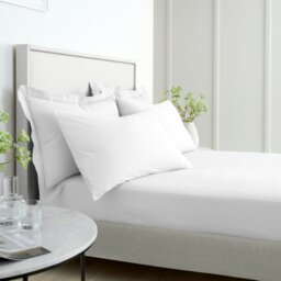 Rackhams 200 Thread Count Cotton Percale Extra Deep Fitted Sheet - White - King - thumbnail 3