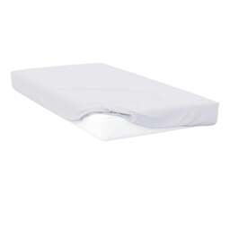Rackhams Jersey Cotton Fitted Sheet - White - White - Kingsize - 100% Jersey - thumbnail 1