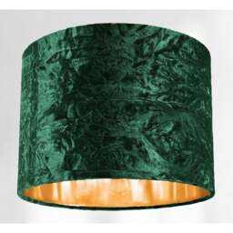 "Rackhams Modern Green Crushed Velvet 10"" Table/Pendant Lampshade with Shiny Copper Inner" - thumbnail 4
