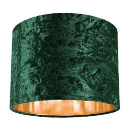 "Rackhams Modern Green Crushed Velvet 10"" Table/Pendant Lampshade with Shiny Copper Inner"