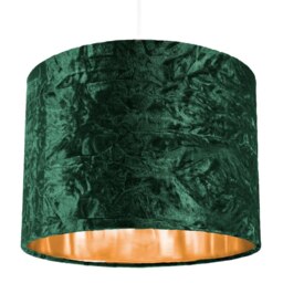"Rackhams Modern Green Crushed Velvet 10"" Table/Pendant Lampshade with Shiny Copper Inner" - thumbnail 6