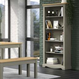 Rackhams Corona Tall 5-Shelf Bookcase - White Wax - thumbnail 4