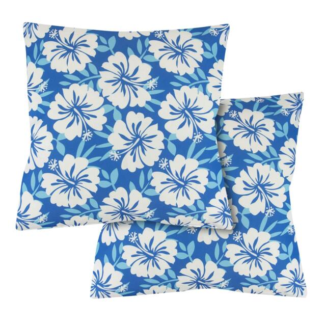 Rackhams Pack of 2 Blue Hawaiian Cushion Covers - image 1